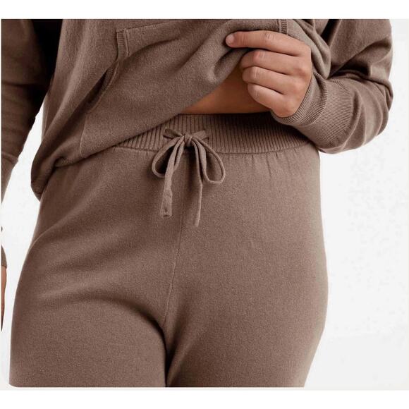 Nuuds Luxe Knit Jogger XS Mocha Sweatpants Neutral Lounge Quiet Luxury Soft - Picture 3 of 13